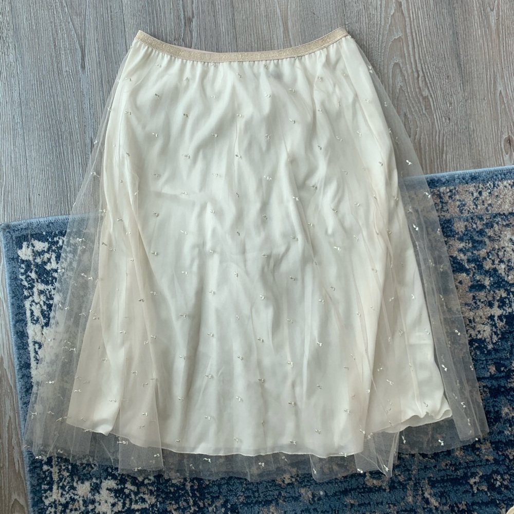 Zara Beige Midi Skirt